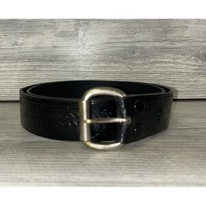 Men's Belt (Size 44) USPS CERT PE 1-4197 Work Heavy Weight Leather Black (D2)